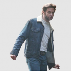 Hugh Jackman Blue Denim Shearling Jacket